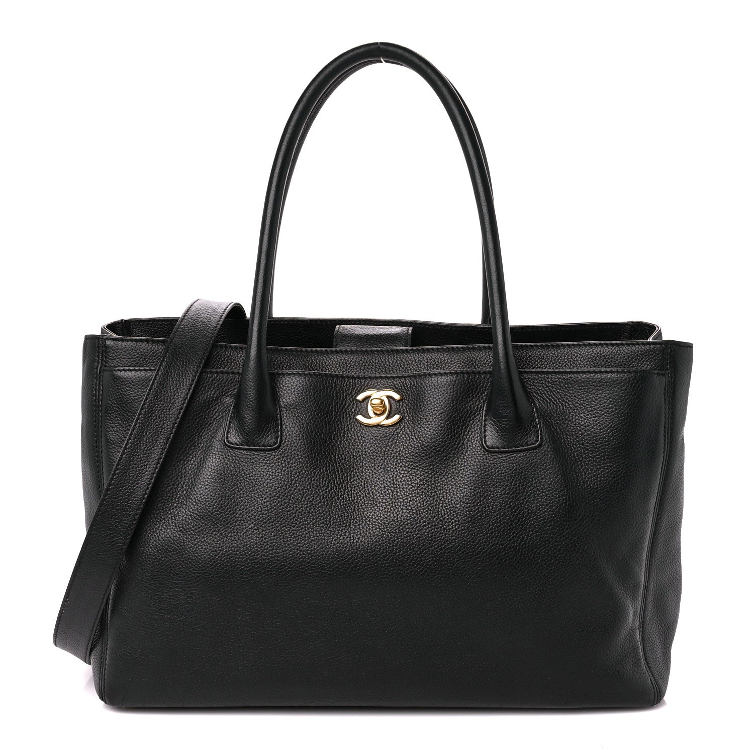 Chanel Calfskin Cerf Executive Shopper Tote Black 1 of 10