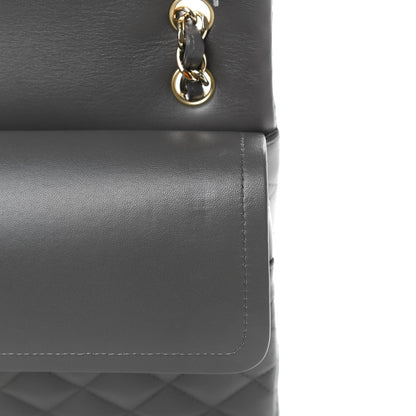 Chanel Lambskin Quilted Jumbo Double Flap Grey 11 of 11