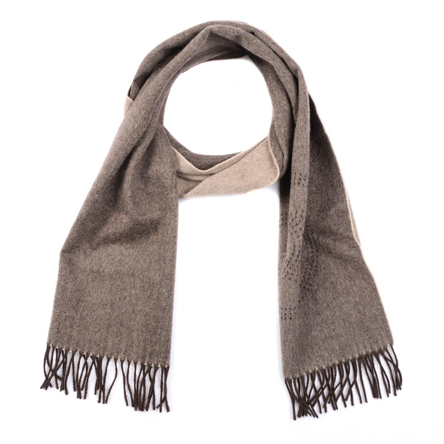 Cashmere CC Scarf Reversible Brown