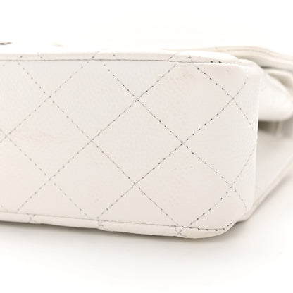 Chanel Caviar Quilted Medium Double Flap White 10 of 26
