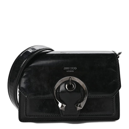 Jimmy Choo Patent Calfskin Madeline Chain Shoulder Bag Black 2 of 10
