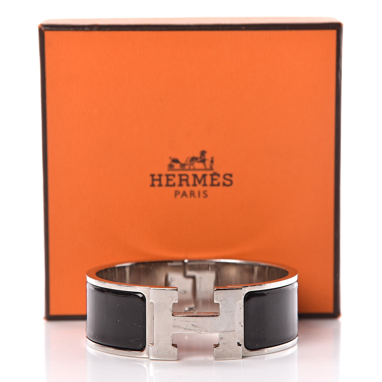 Hermes Enamel Wide Clic Clac H Bracelet PM Black 6 of 6