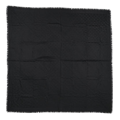 Louis Vuitton Silk Wool Monogram Shawl Black 1 of 3