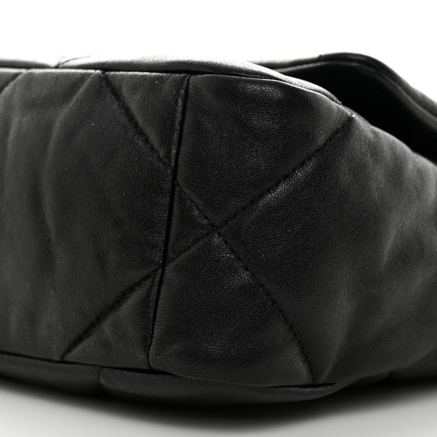 Shiny Goatskin Quilted Medium Chanel 19 Flap Black
