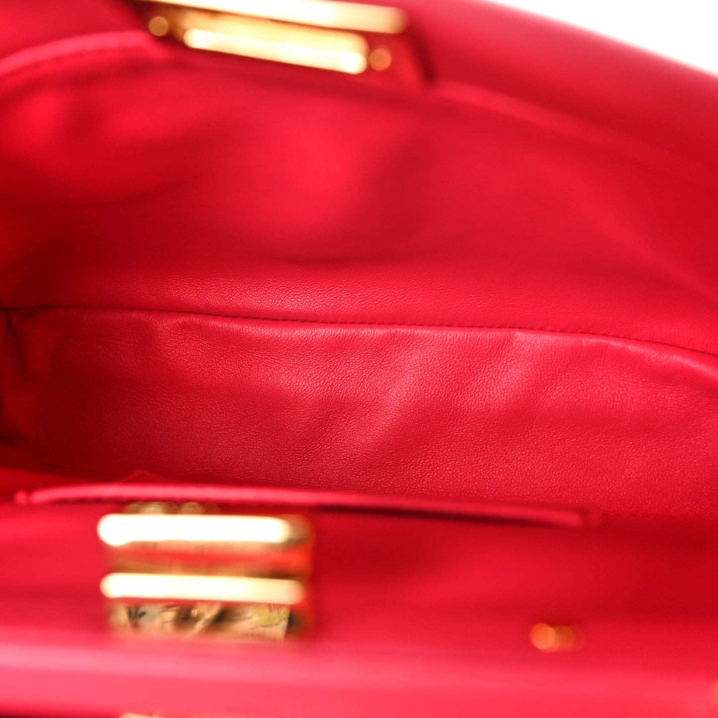 Nappa Stacked Bar Mini Peekaboo Iconic Satchel Lampone