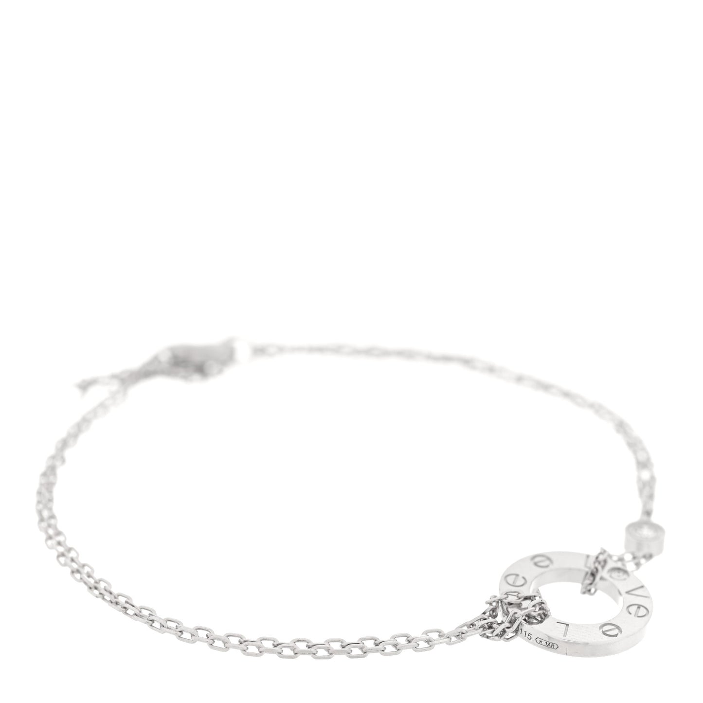 18K White Gold Diamond LOVE Bracelet