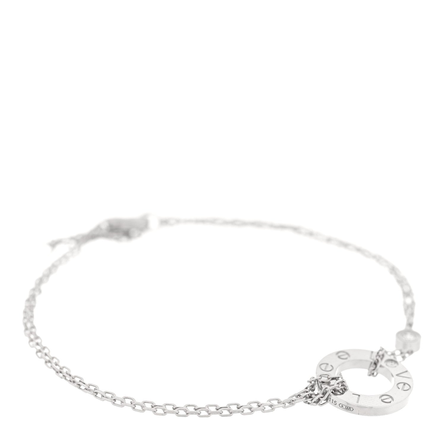 Cartier 18K White Gold Diamond LOVE Bracelet 1 of 3