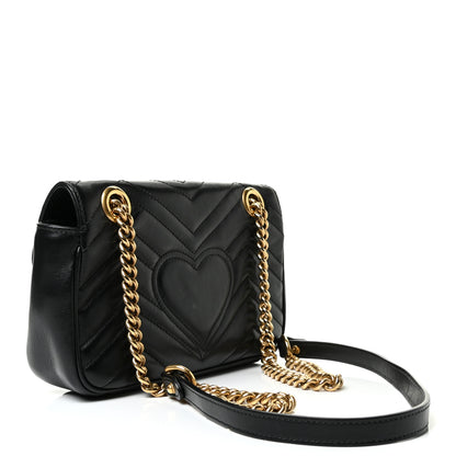 Gucci Calfskin Matelasse Mini GG Marmont Shoulder Bag Black 3 of 10