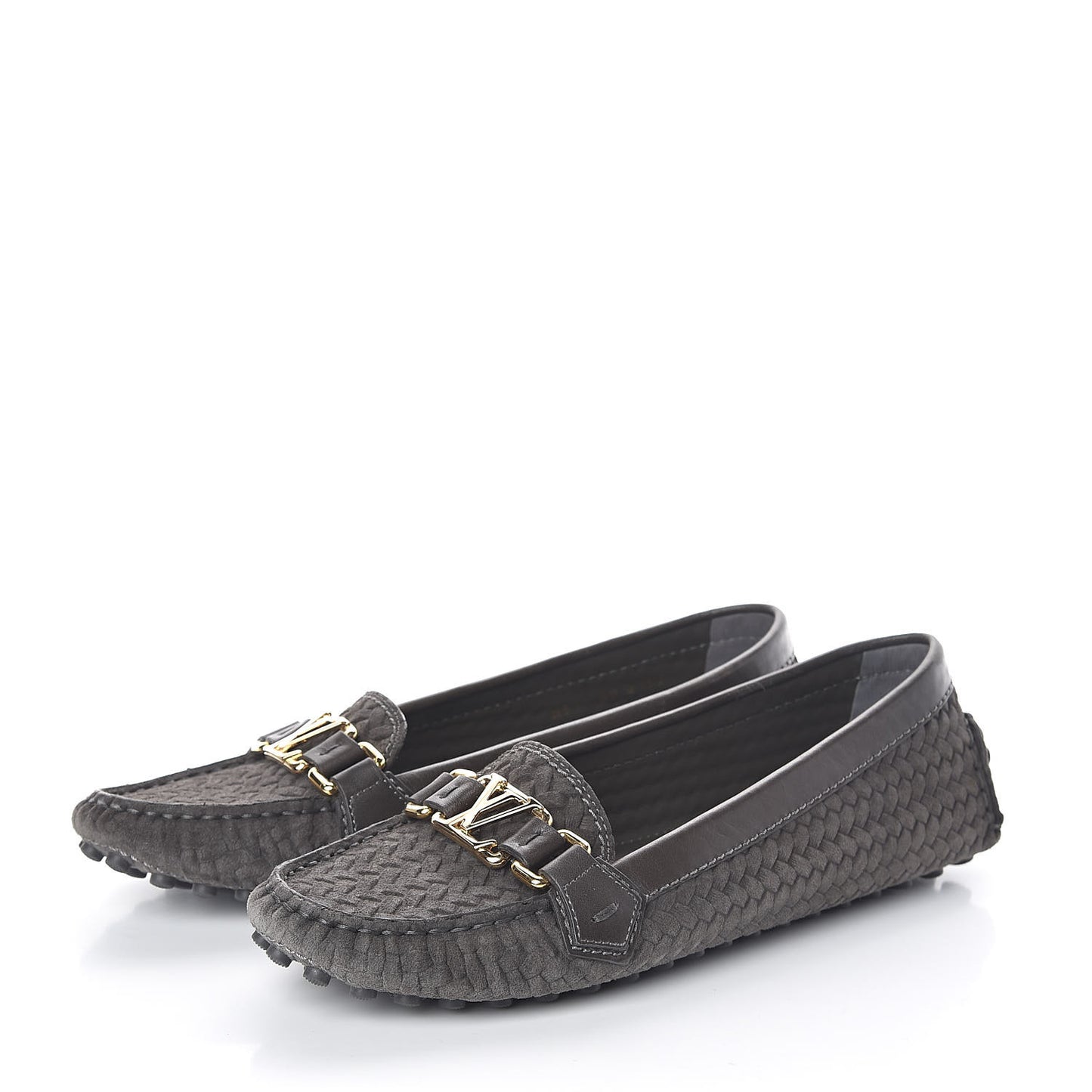 Woven Suede Oxford Loafers 39 Brown