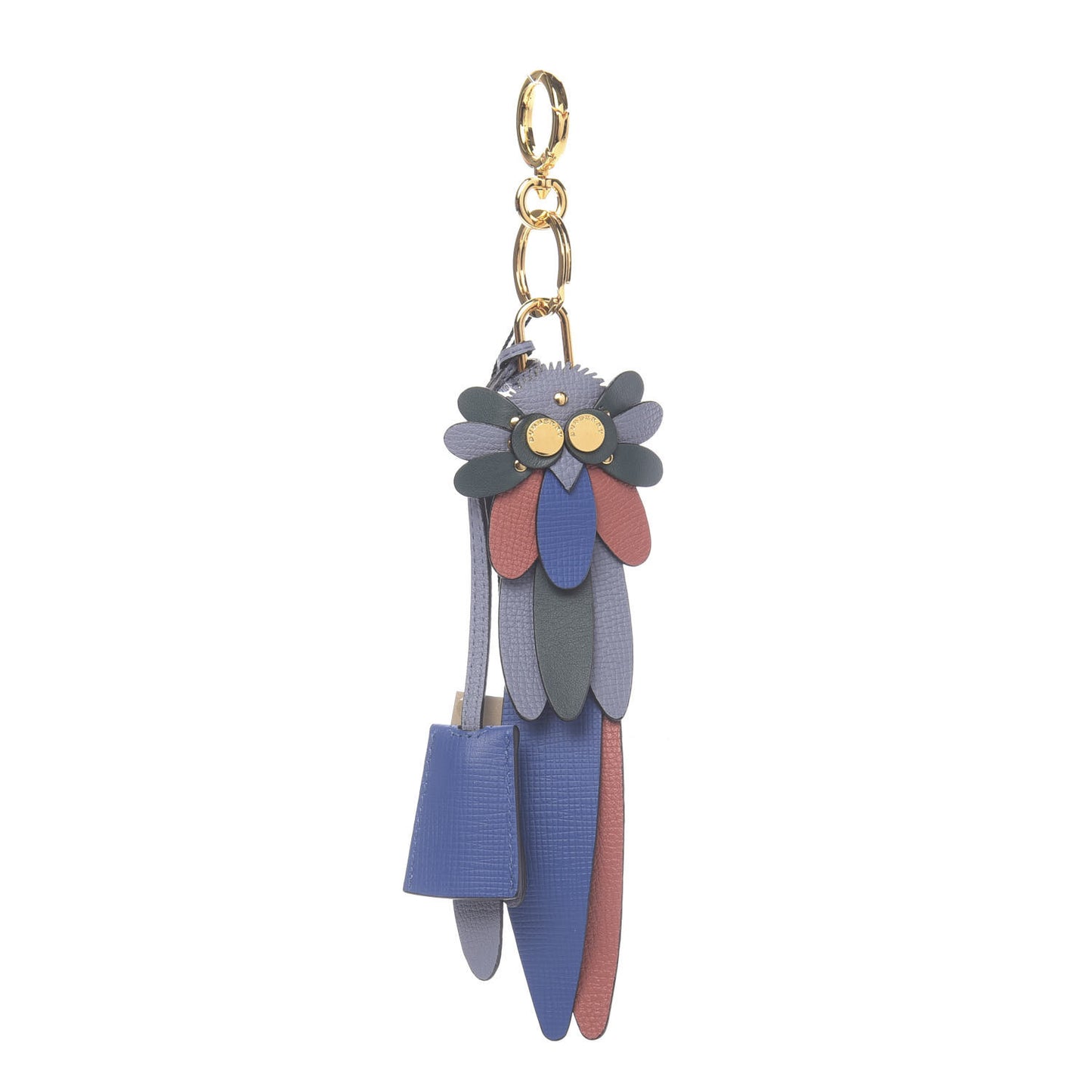 Calfskin Owl Pom Pom Lock Charm Pale Opal