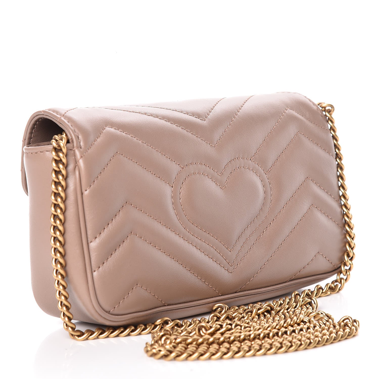 Gucci Calfskin Matelasse Super Mini GG Marmont Shoulder Bag Porcelain Rose 3 of 13
