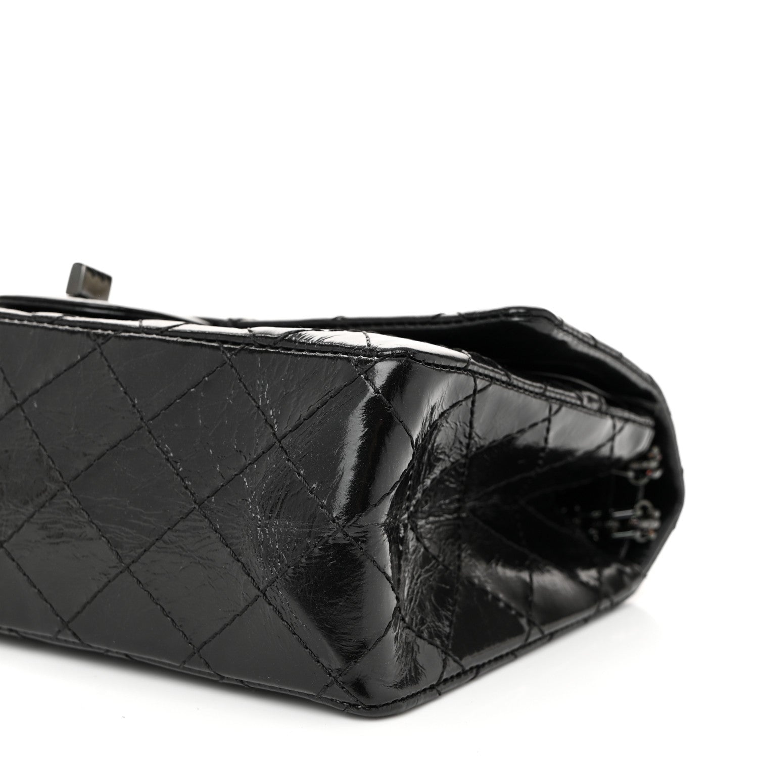 Chanel Glazed Aged Calfskin Quilted 2.55 Reissue 225 Flap So Black 10 of 11