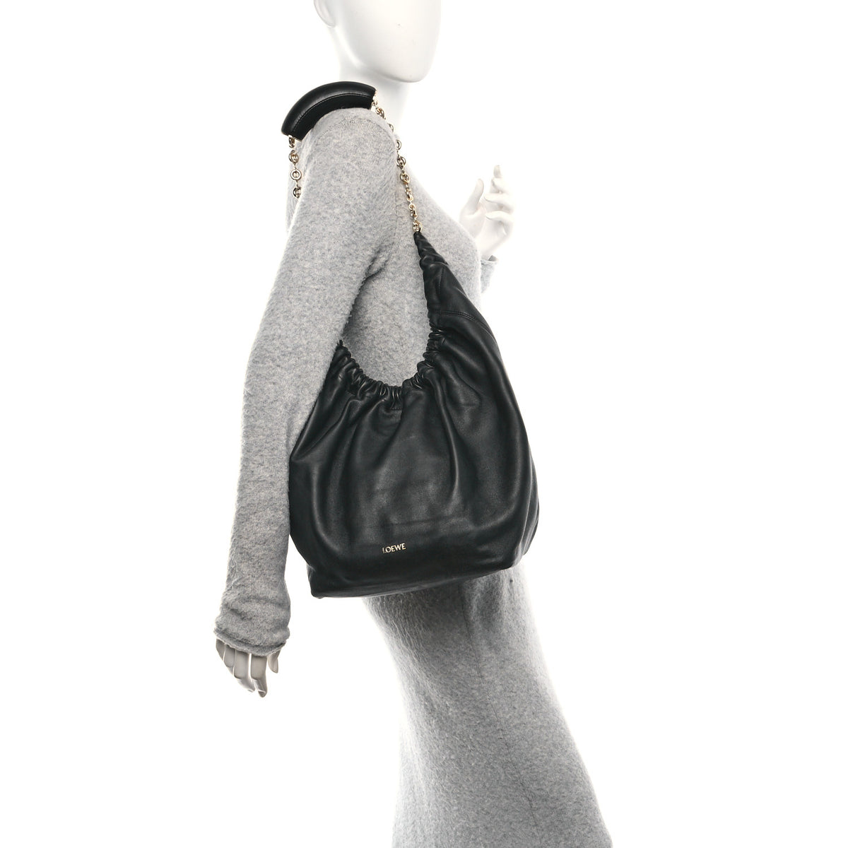 Loewe Buttery Nappa Lambskin Medium Squeeze Bag Black 2 of 10