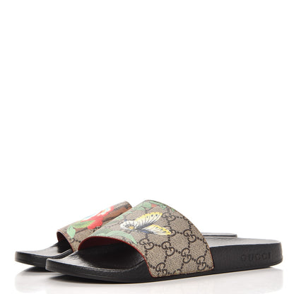Gucci GG Supreme Monogram Tian Womens Slide Sandals 38 Beige Multicolor 3 of 8