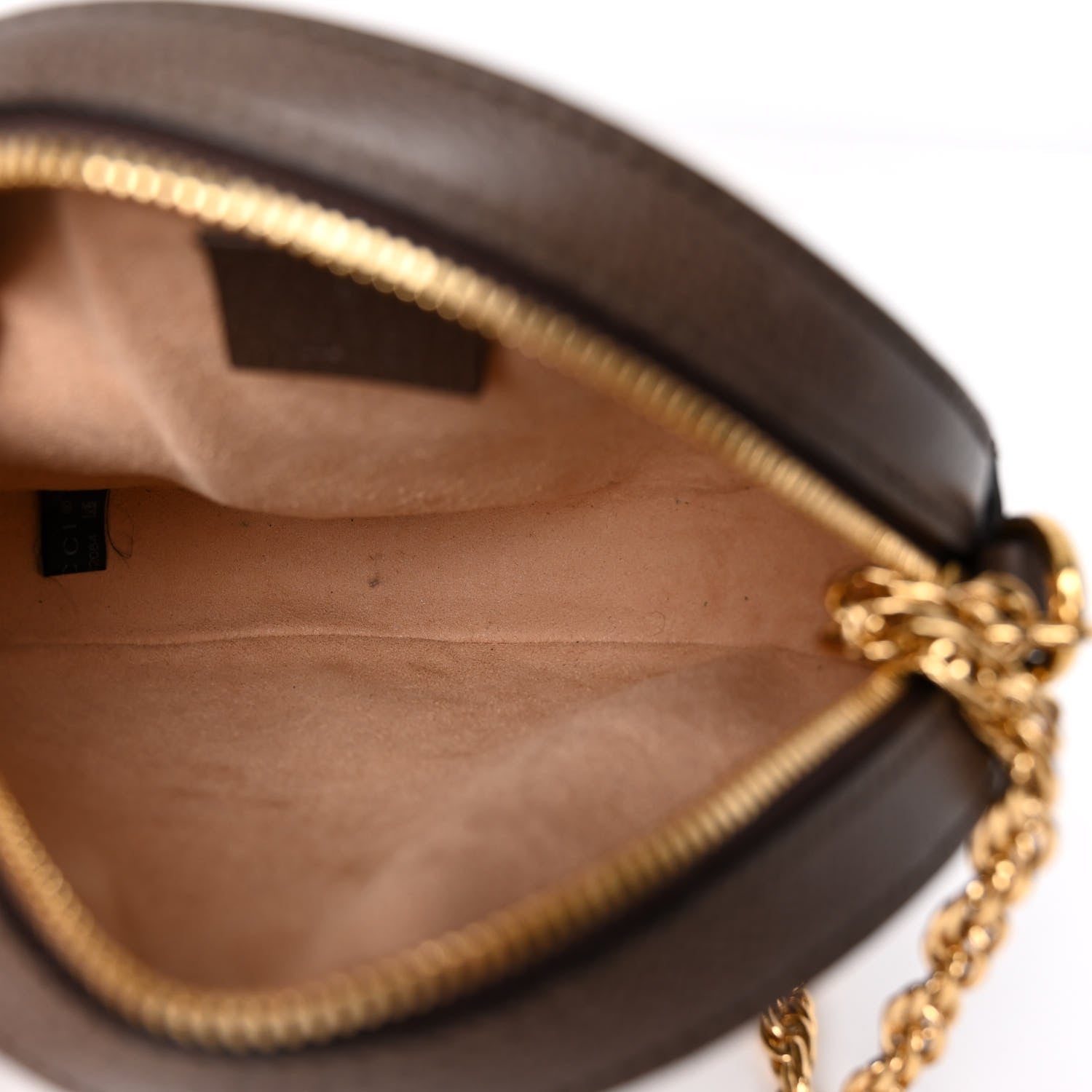 Gucci GG Supreme Monogram Web Mini Ophidia Round Shoulder Bag Brown 5 of 12