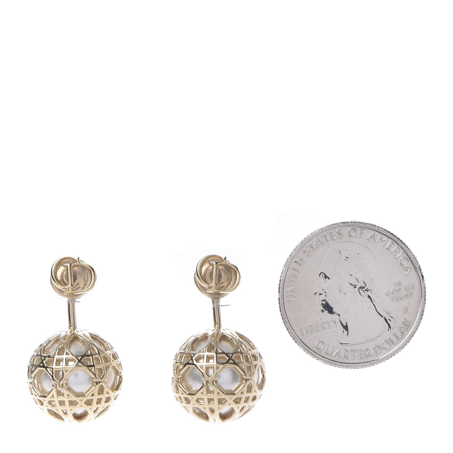 Pearl Secret Cannage Mise En Dior Tribales Earrings Gold