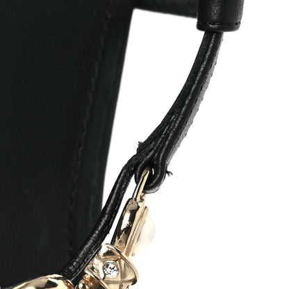 Chanel Lambskin Metal Heart Thong Sandals 37 Black 10 of 12