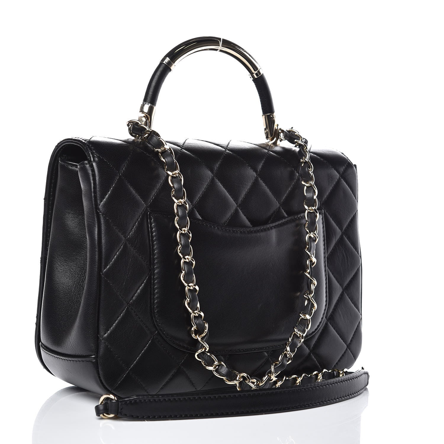 Chanel Lambskin Quilted Medium Carry Chic Flap Black 2 of 9
