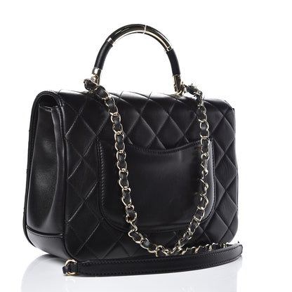 Chanel Lambskin Quilted Medium Carry Chic Flap Black 2 of 9