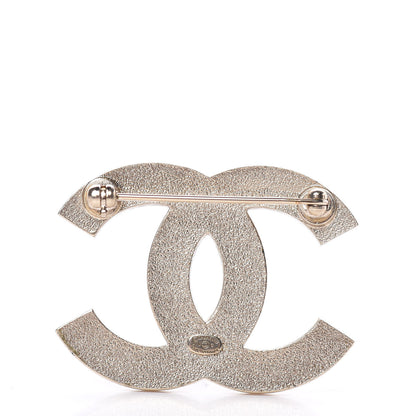 Chanel Enamel Striped CC Brooch Pink Gold 3 of 4