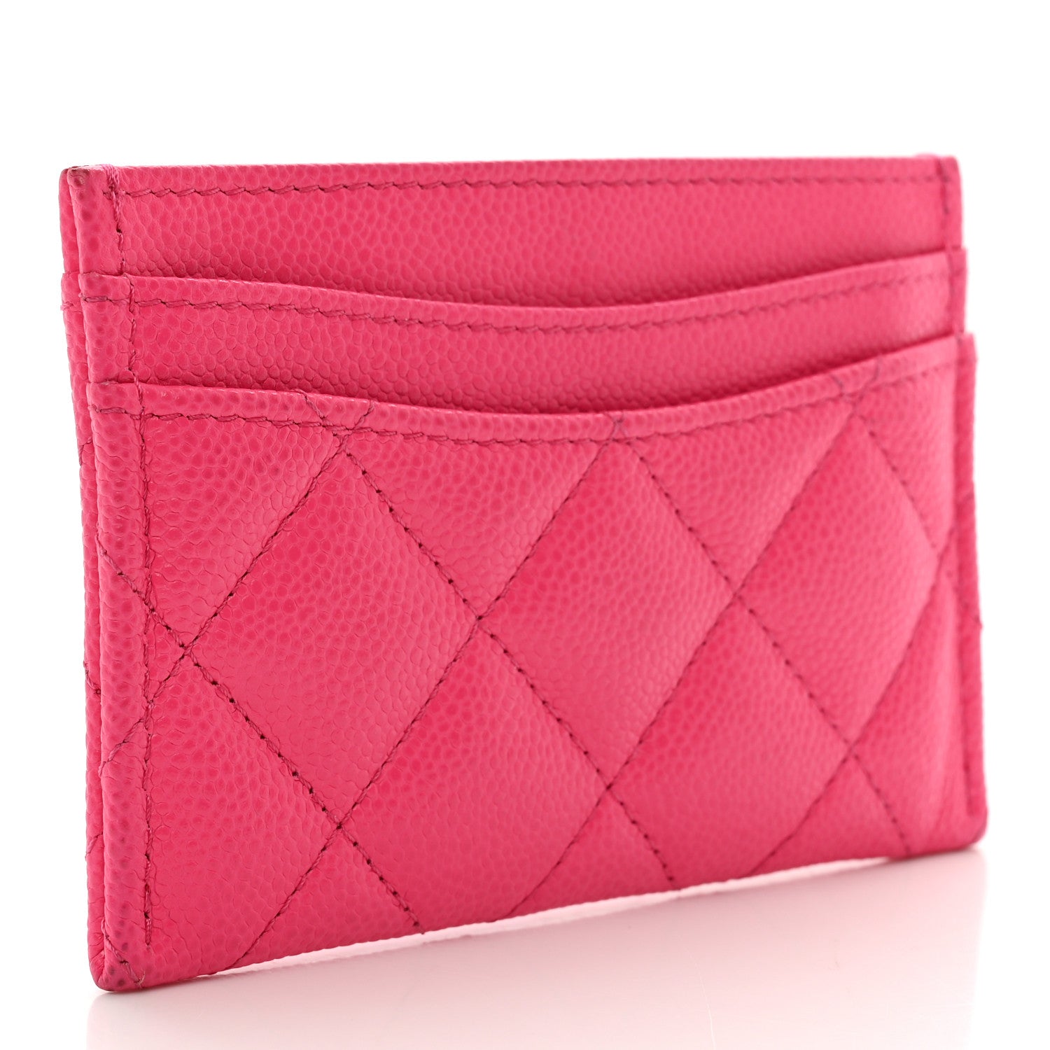 Chanel Caviar Quilted Card Holder Dark Pink 3 of 10