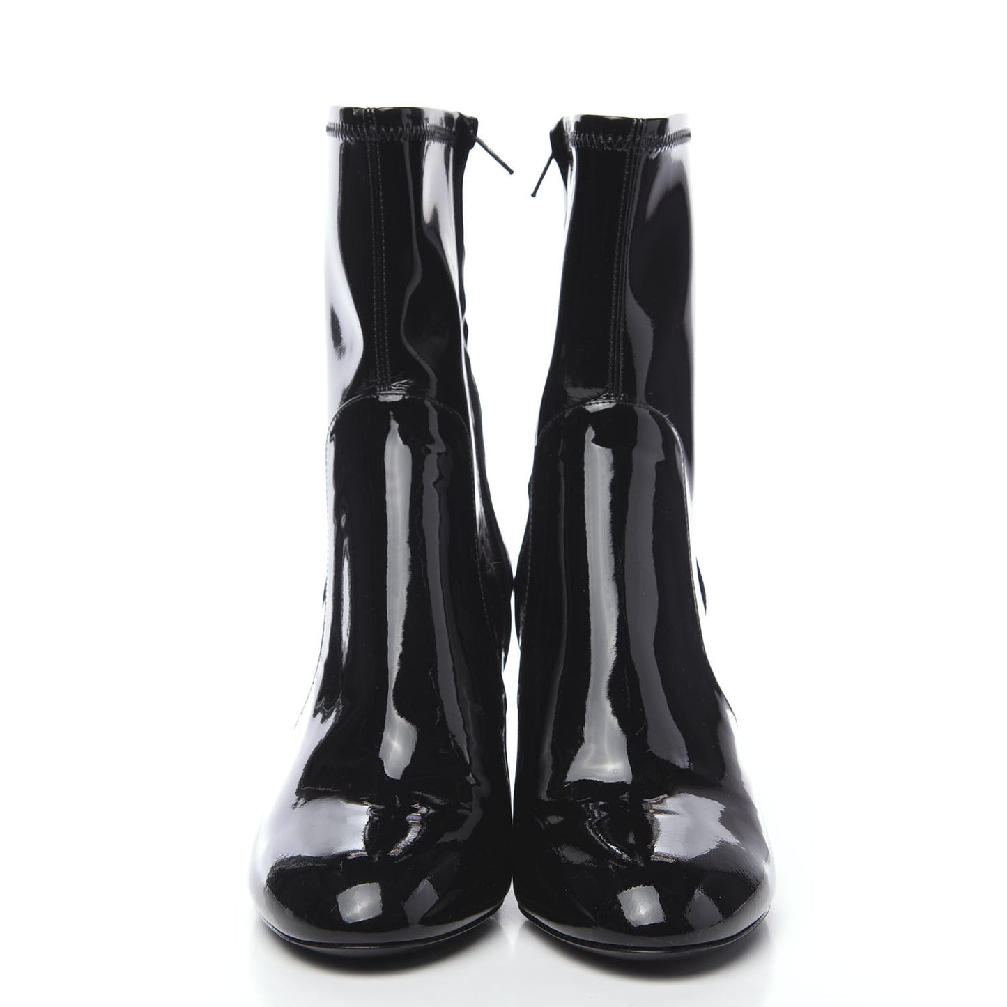 Patent Silhouette Ankle Boots 37 Black