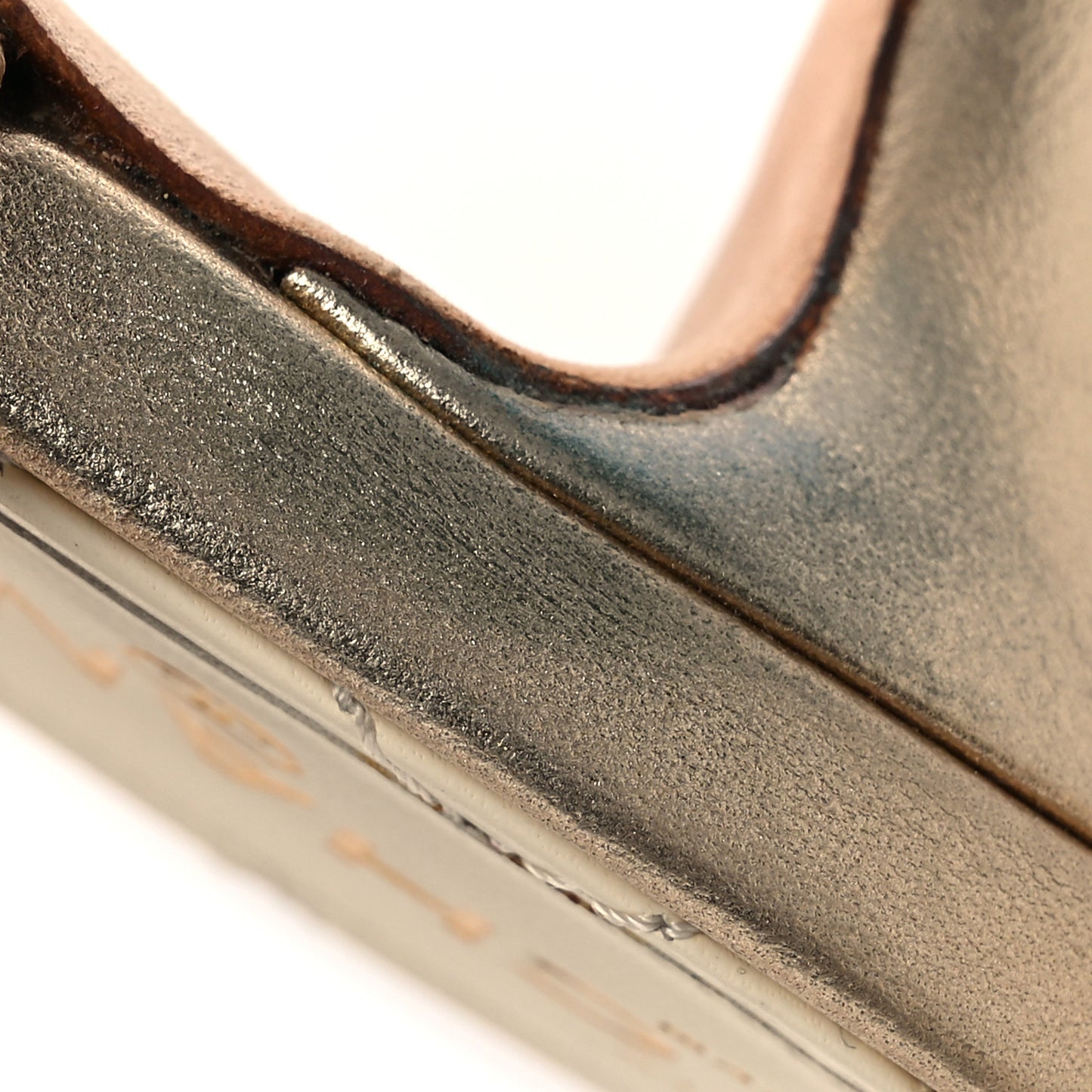 Metallic Lambskin Camellia Sandals 37.5 Gold