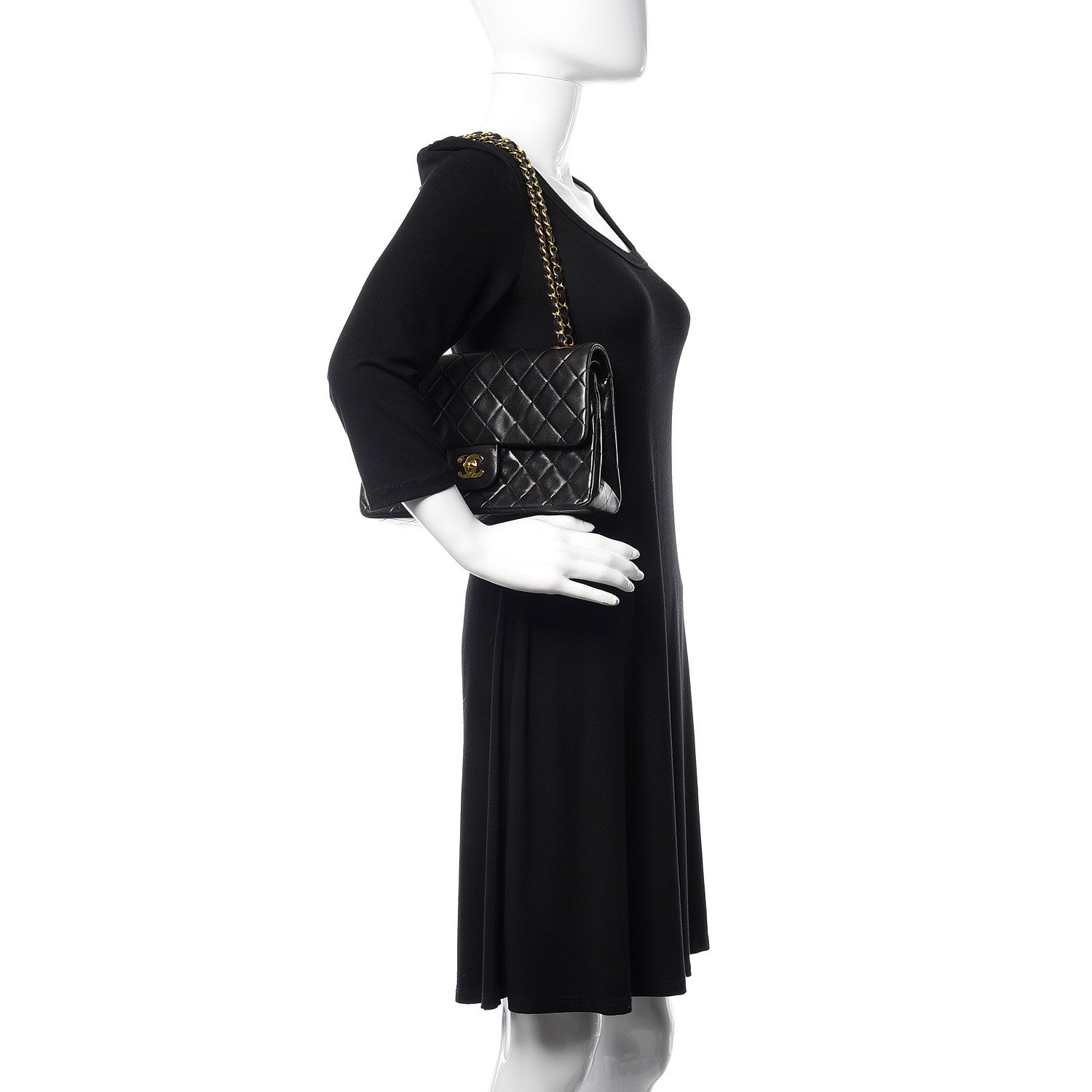 Chanel Lambskin Quilted Medium Double Flap Black 2 of 16