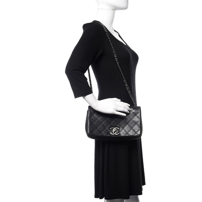 Chanel Calfskin Diamond Embossed New Chic Flap Black 2 of 12