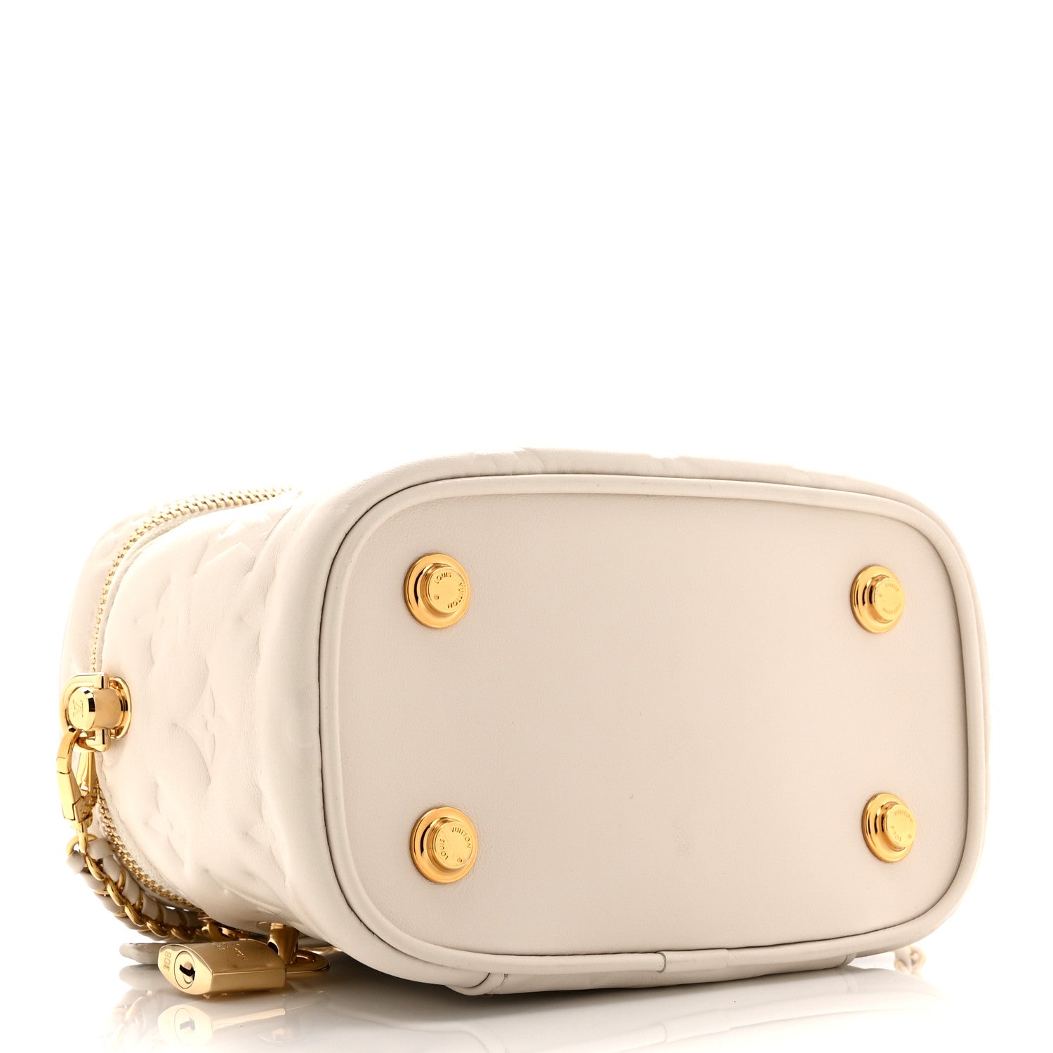 Louis Vuitton Lambskin Embossed Monogram Coussin Vanity PM  Cream 5 of 10