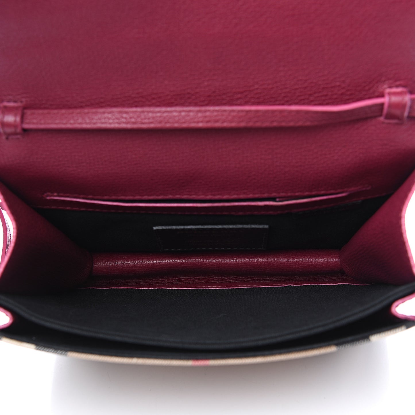Derby Calfskin House Check Small Macken Crossbody Bag Berry Pink