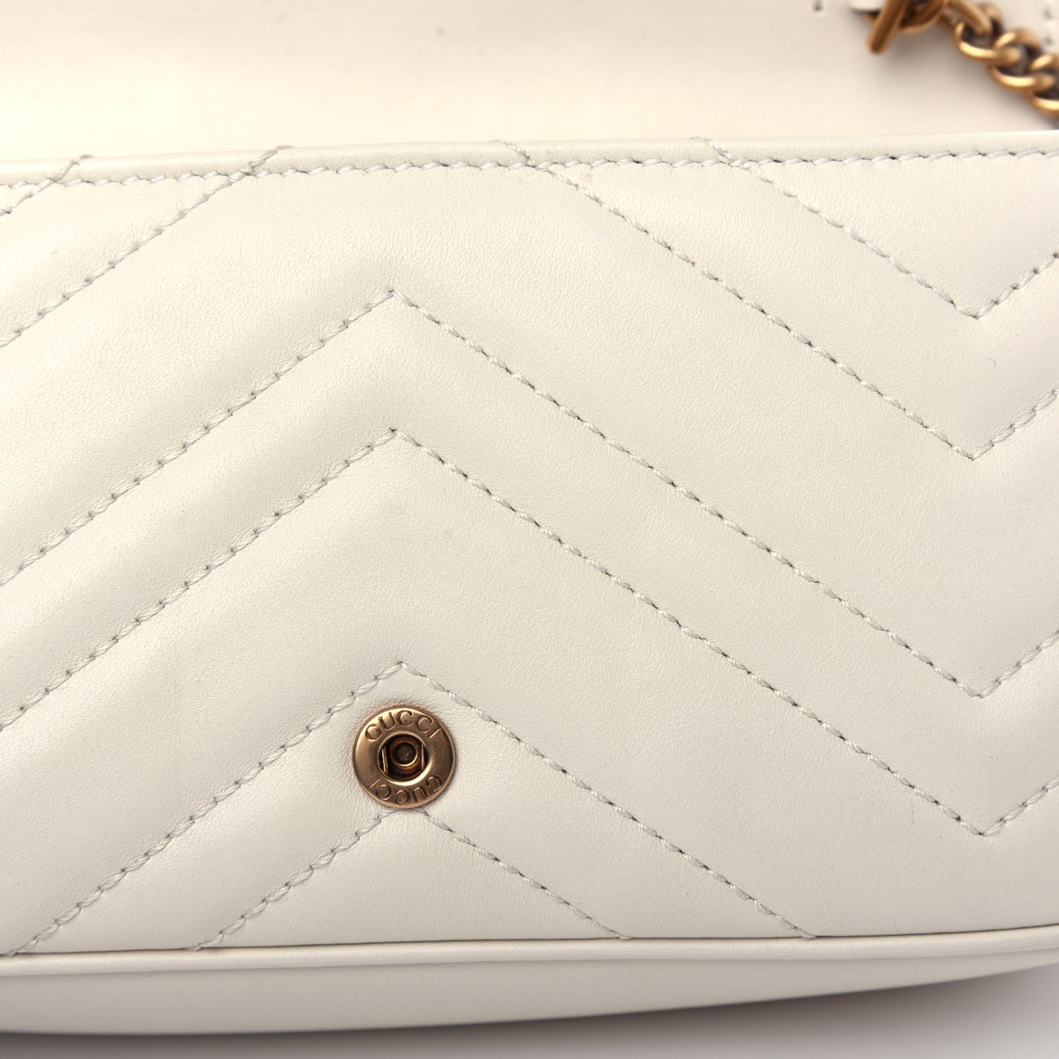 Gucci Calfskin Matelasse Super Mini GG Marmont Shoulder Bag White 11 of 11