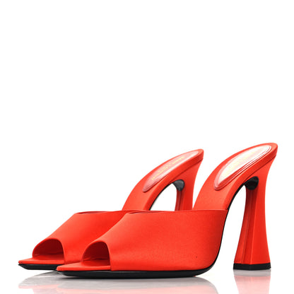 Saint Laurent Crepe De Chine Suite Mule Sandals 38 Arancio 4 of 11
