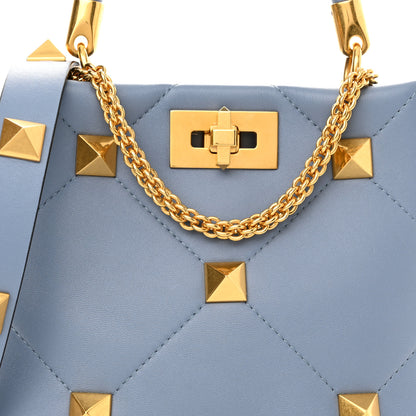 Valentino Garavani Nappa Small Roman Stud The Handle Bag Niagara 7 of 9