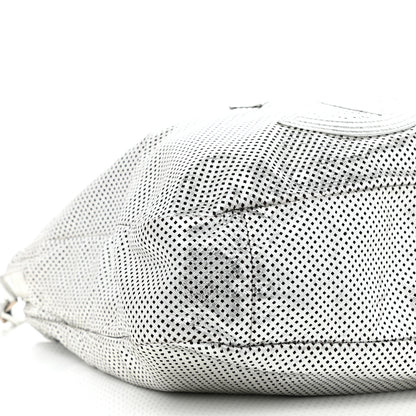 Chanel Metallic Glazed Calfskin Perforated Medium Rodeo Drive Tote Silver 8 of 10
