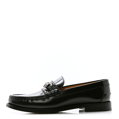 Gucci Mandala Goatskin Mens Horsebit Loafers 9 Black 1 of 10