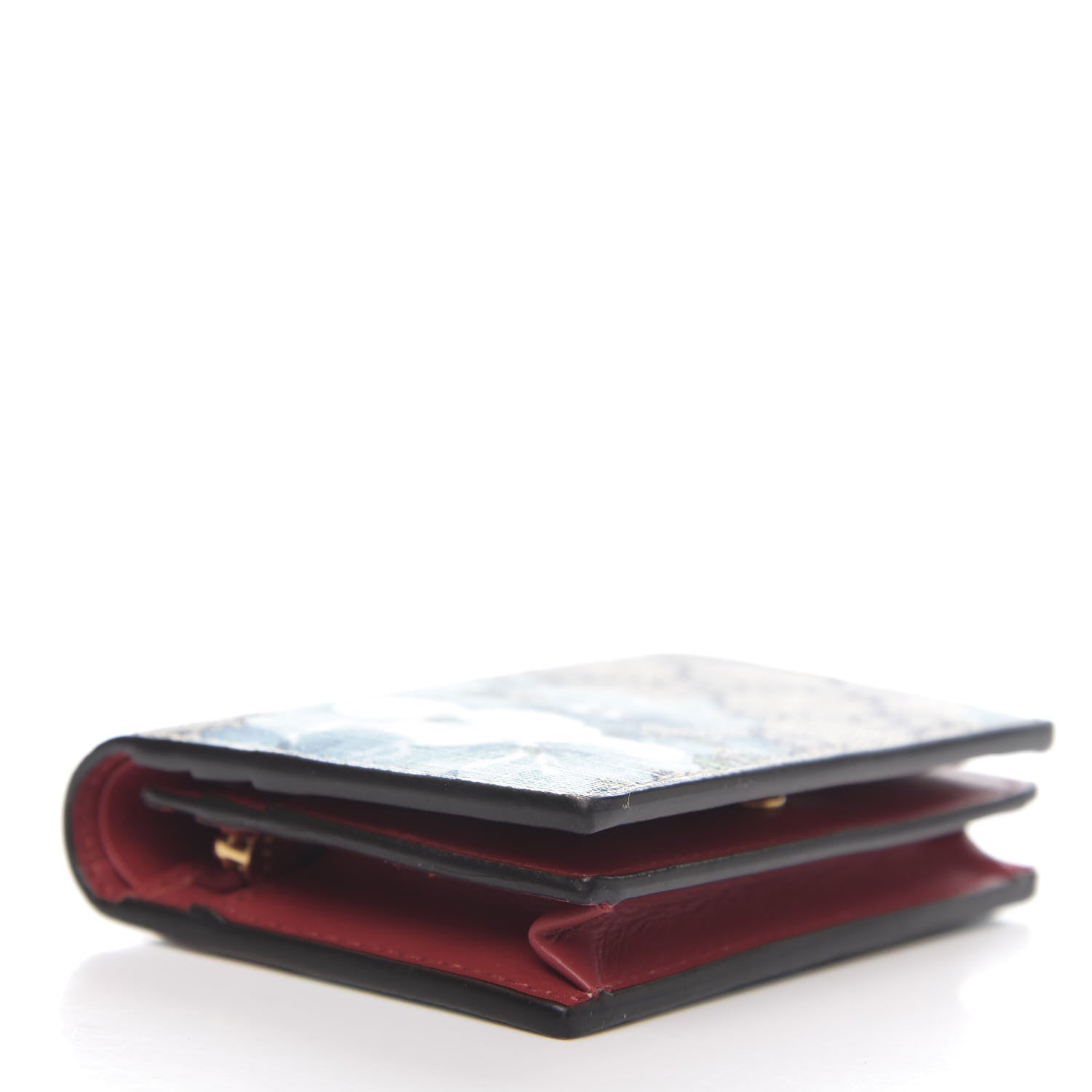 Gucci GG Supreme Monogram Blooms Card Case Wallet Beige Blue Navy Hibiscus Red 4 of 8