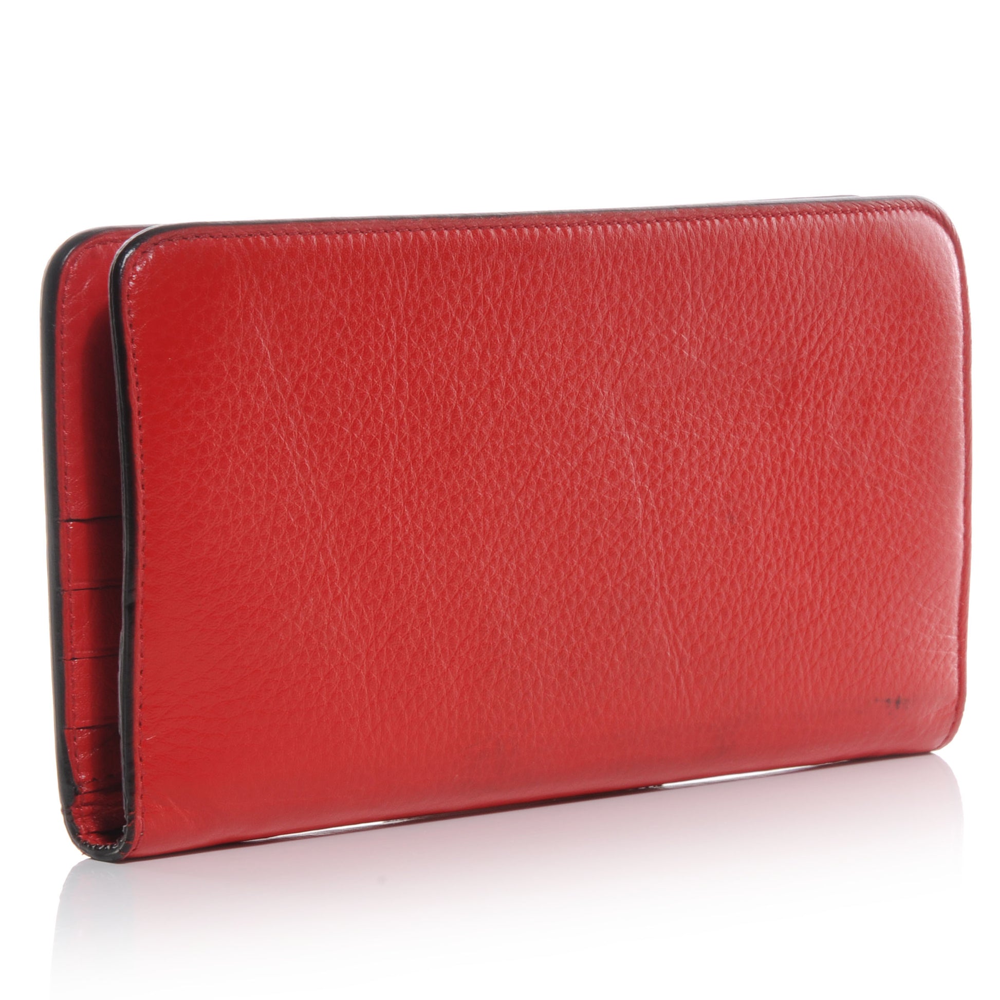 Tom Ford Leather Snap Front Continental Wallet Red Flame 3 of 8
