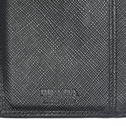 Prada Saffiano Corner Card Holder Black 6 of 7