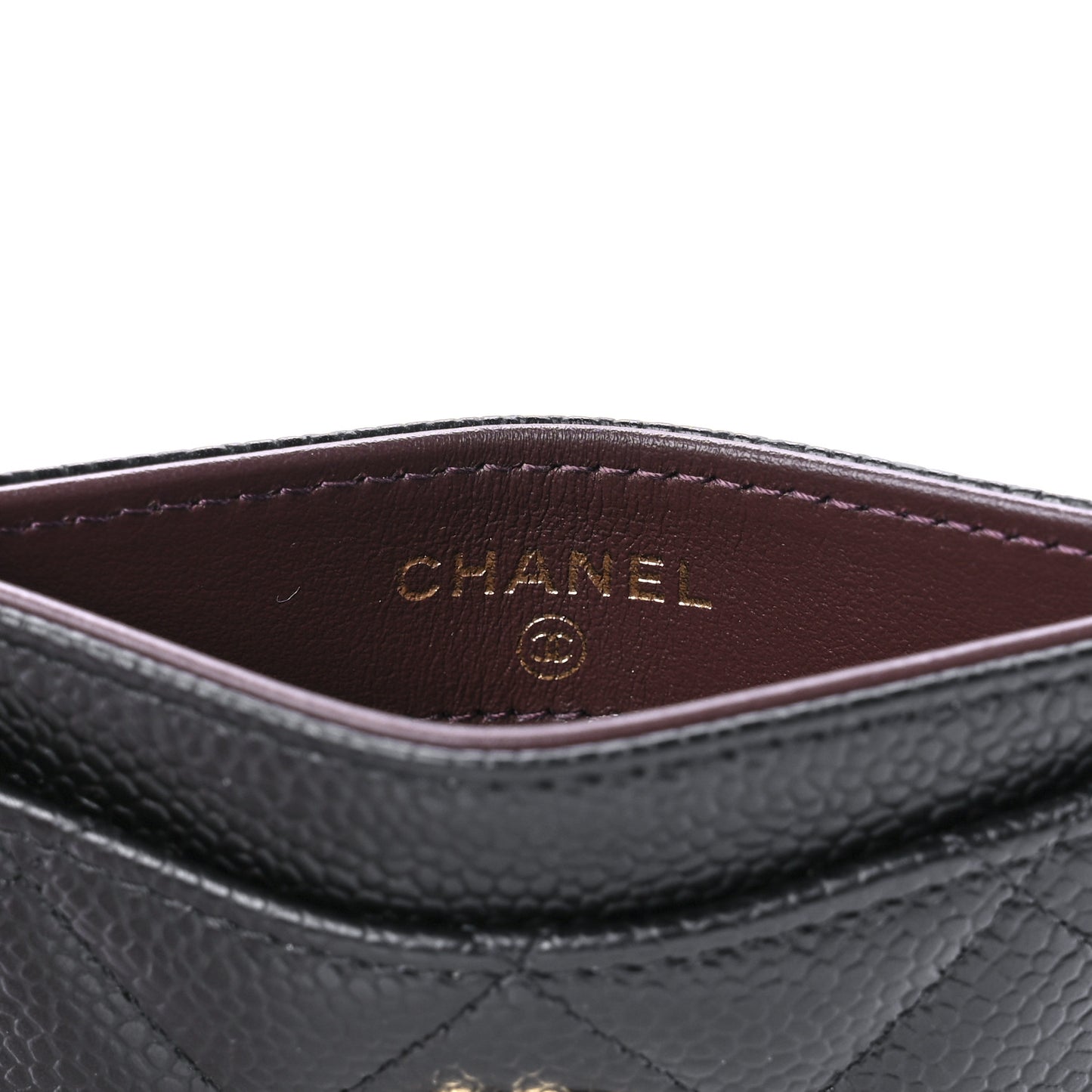 Caviar Quilted Card Holder Black