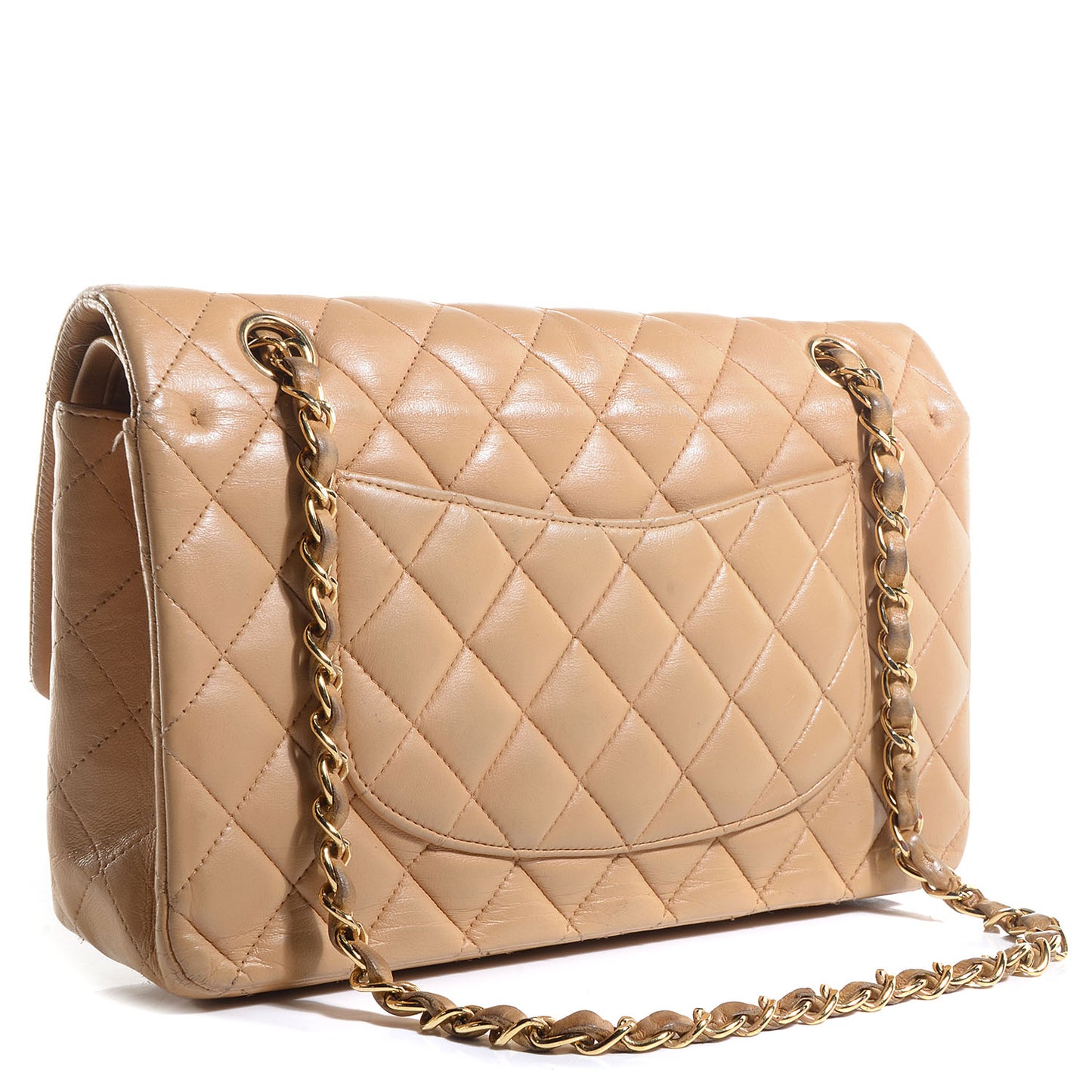 Lambskin Medium Double Flap Beige
