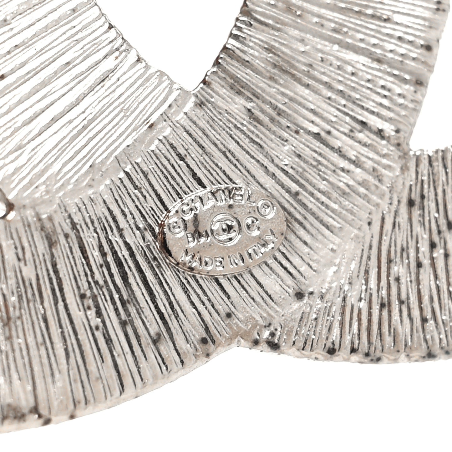 Baguette Crystal CC Brooch Silver