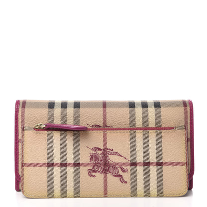 Burberry Haymarket Check Continental Wallet Rhubarb Pink 8 of 10