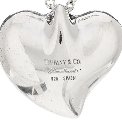 Tiffany Sterling Silver 14mm Elsa Perretti Full Heart Pendant Necklace 4 of 5