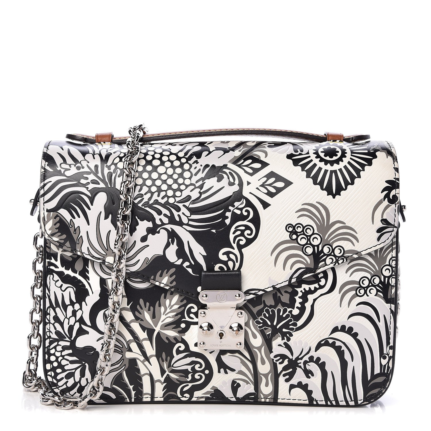 Louis Vuitton Epi Monogram Floral Pochette Metis Black White 1 of 10