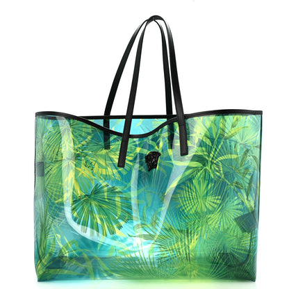 Versace PVC Jungle Printed Tote Green Black Multicolor 1 of 11