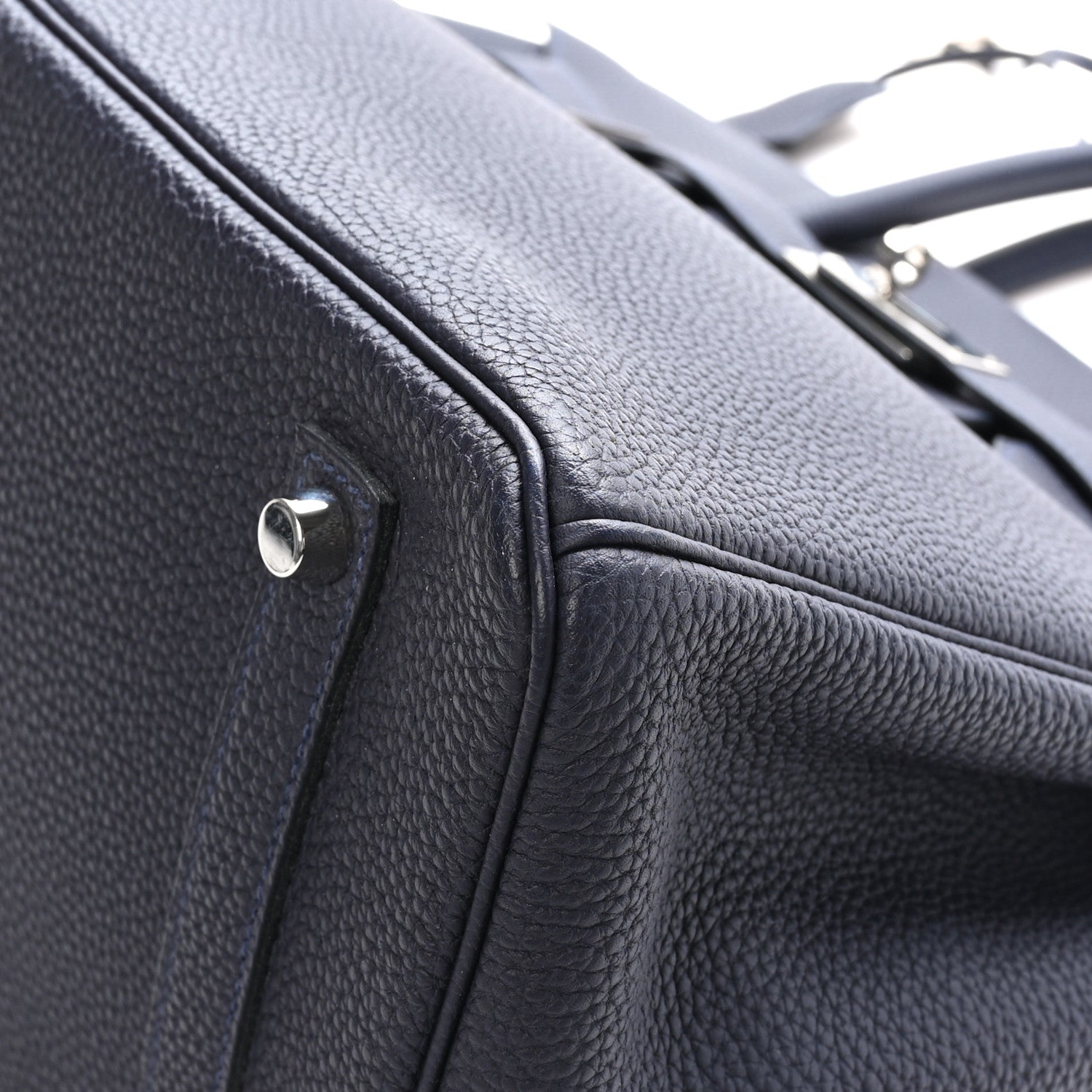 Hermes Togo Swift Officier Birkin 35 Bleu Nuit Vert Cypress 10 of 13