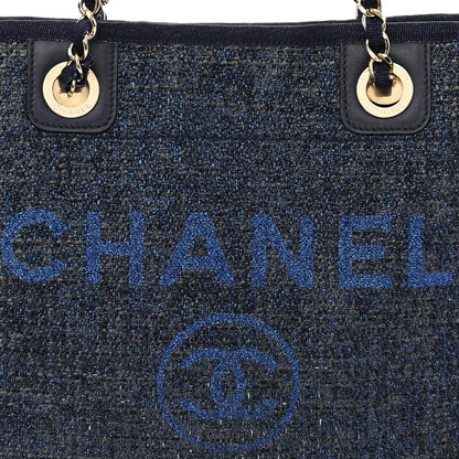 Chanel Lurex Boucle Mini Deauville Tote Blue 8 of 10