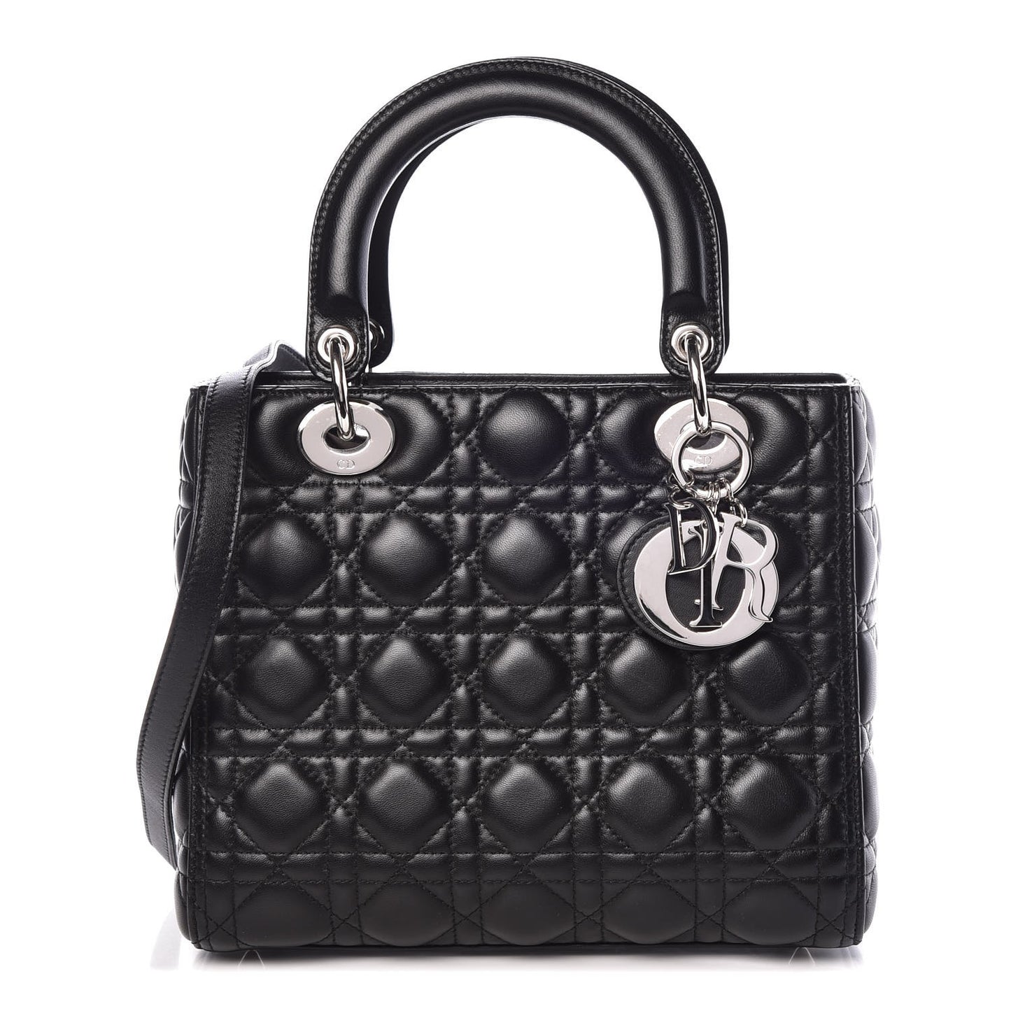Lambskin Cannage Medium Lady Dior Black