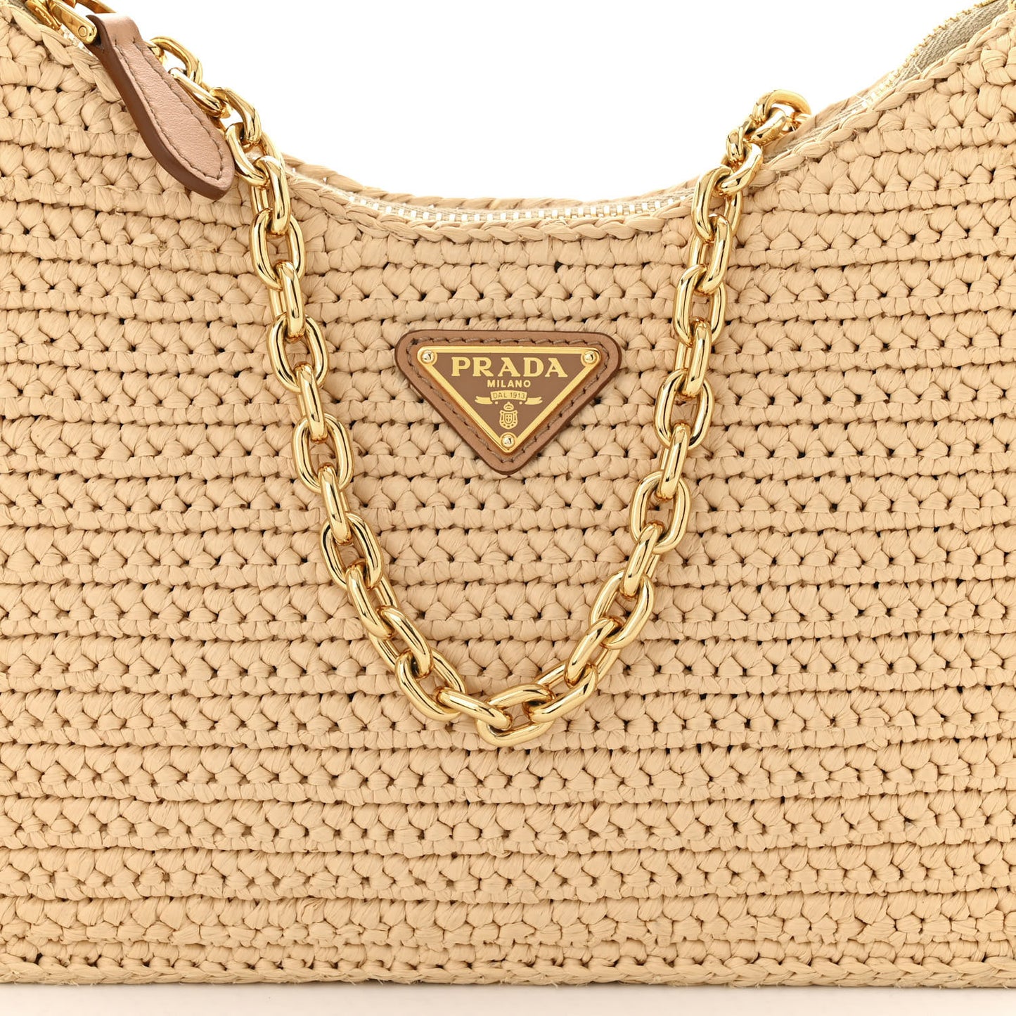 Yarn Raffia Effect Crochet Re-Edition 2005 Shoulder Bag Naturale